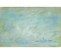 POSTERIIk Famous Modern Artwork Art Mural Boat on the Thames Haze Effect Bateau Sur La Tamise by Claude Monet Oil Paintings Pictures for Home Decor 60x90cm