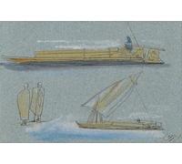 POSTERIIk Famous Modern Artwork Art Mural Boats on the Nile by Edward Leaars Oil Paintings Pictures for Home Decor 60x90cm