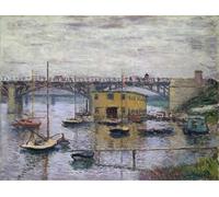 POSTERIIk Famous Modern Artwork Art Mural Bridge At Argenteuil on a Gray Day by Claude Monet Oil Paintings Pictures for Home Decor 60x90cm