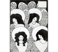 POSTERIIk Famous Modern Artwork Art Mural Chapter Heading for The death of Arthur by Aubrey Beardsley Oil Paintings Pictures for Home Decor 60x90cm
