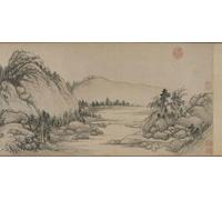 POSTERIIk Famous Modern Artwork Art Mural Dwelling in the Fuchun Mountains After Huang Gongwang Qing Dynasty by Wang Hui Oil Paintings Pictures for Home Decor 60x90cm