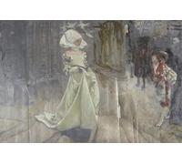 POSTERIIk Famous Modern Artwork Art Mural Figure Study Possibly for Margaret and Faust by Edwin Austin Abbey Oil Paintings Pictures for Home Decor 60x90cm