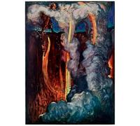 POSTERIIk Famous Modern Artwork Art Mural Hells Mouth From the Pilgrims Progress From This World by Byam Liston Shaw Oil Paintings Pictures for Home Decor 60x90cm