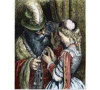 POSTERIIk Famous Modern Artwork Art Mural Illustration for Bluebeard by Gustave Dore Oil Paintings Pictures for Home Decor 60x90cm