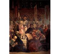 POSTERIIk Famous Modern Artwork Art Mural King Louis Ix Said Saint Louis Rendering Justice Painting by Cabanel Oil Paintings Pictures for Home Decor 60x90cm