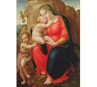 POSTERIIk Famous Modern Artwork Art Mural Lady with Child and St John in a Landscape by Francesco Granacci Oil Paintings Pictures for Home Decor 60x90cm