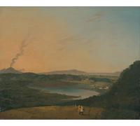 POSTERIIk Famous Modern Artwork Art Mural Lago D'agnano with Vesuvius in the Distance by Famous Artist Oil Paintings Pictures for Home Decor 60x90cm