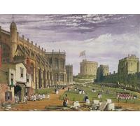 POSTERIIk Famous Modern Artwork Art Mural Lower Ward with a View of St George Chapel and the Round Tower Windsor Castle by Baker Pyne Oil Paintings Pictures for Home Decor 60x90cm