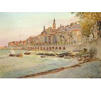 POSTERIIk Famous Modern Artwork Art Mural Mentone From Garavan by Walter Frederick Roofe Tyndale Oil Paintings Pictures for Home Decor 60x90cm