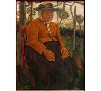 POSTERIIk Famous Modern Artwork Art Mural Old Poor Woman Sitting in the Garden by Paula Modersohn Becker Oil Paintings Pictures for Home Decor 60x90cm