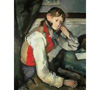 POSTERIIk Famous Modern Artwork Art Mural P.cézanne Young Man with a Red Vest by Paul Cézanne Oil Paintings Pictures for Home Decor 60x90cm