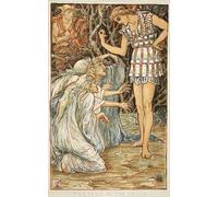 POSTERIIk Famous Modern Artwork Art Mural Perseus and the Graia Illustration by Walter Crane Oil Paintings Pictures for Home Decor 60x90cm