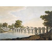 POSTERIIk Famous Modern Artwork Art Mural Pl a View of the Bridge At Ilionpoor Over the River Goomty by William Hodges Oil Paintings Pictures for Home Decor 60x90cm