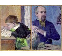 POSTERIIk Famous Modern Artwork Art Mural Portrait of Jean Paul Aube and His Son by Paul Gauguin Oil Paintings Pictures for Home Decor 60x90cm