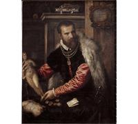 POSTERIIk Famous Modern Artwork Art Mural Portrait of the Antique Dealer and Collector Jacopo Strada by Tiziano Vecelli Oil Paintings Pictures for Home Decor 60x90cm