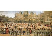 POSTERIIk Famous Modern Artwork Art Mural Procession in St Mark's Square by Gentile Bellini Oil Paintings Pictures for Home Decor 60x90cm