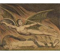 POSTERIIk Famous Modern Artwork Art Mural Satan Exulting Over by William Blake Oil Paintings Pictures for Home Decor 60x90cm