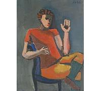 POSTERIIk Famous Modern Artwork Art Mural Seated Man with a Raised Hand by Kolle Oil Paintings Pictures for Home Decor 60x90cm