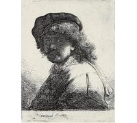 POSTERIIk Famous Modern Artwork Art Mural Self-portrait in a scarf with the face dark, by Rembrandt van Rijn Oil Paintings Pictures for Home Decor 60x90cm