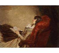 POSTERIIk Famous Modern Artwork Art Mural Sketch of the Artist Wife Asleep in a Chair by William Powell Frith Oil Paintings Pictures for Home Decor 60x90cm