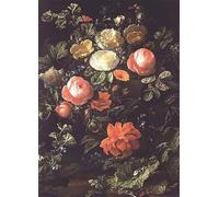 POSTERIIk Famous Modern Artwork Art Mural Still Life with Roses Insects and Snails by Elias Van Den Broeck Oil Paintings Pictures for Home Decor 60x90cm