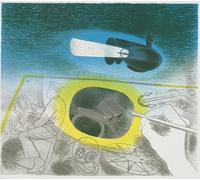POSTERIIk Famous Modern Artwork Art Mural Submarine Series: Introductory Lithograph by Eric Ravilious Oil Paintings Pictures for Home Decor 60x90cm