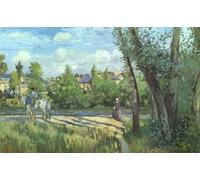POSTERIIk Famous Modern Artwork Art Mural Sunlight on the Road - Pontoise by Camille Pissarro Oil Paintings Pictures for Home Decor 60x90cm