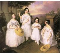 POSTERIIk Famous Modern Artwork Art Mural The Daughters of István Medgyasszay Karoly Brocky Oil Paintings Pictures for Home Decor 60x90cm