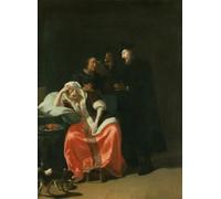POSTERIIk Famous Modern Artwork Art Mural the Doctor's Visit by Jacob Ochtervelt Oil Paintings Pictures for Home Decor 60x90cm
