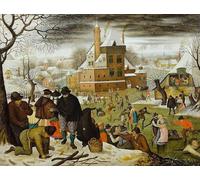 POSTERIIk Famous Modern Artwork Art Mural the Four Seasons Winter by Pieter Brueghel the Younger Oil Paintings Pictures for Home Decor 60x90cm