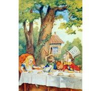 POSTERIIk Famous Modern Artwork Art Mural the Mad Hatter s Tea Party by Tenniel Oil Paintings Pictures for Home Decor 60x90cm
