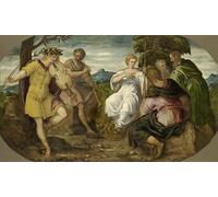 POSTERIIk Famous Modern Artwork Art Mural the Musical Contest Between and Marsyas by Jacopo Robusti Tintoretto Oil Paintings Pictures for Home Decor 60x90cm