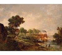 POSTERIIk Famous Modern Artwork Art Mural the Old Mill At Saint Ouen Paris France by Pierre Etienne Theodore Rousseau Oil Paintings Pictures for Home Decor 60x90cm