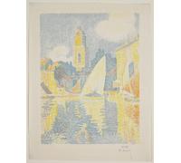 POSTERIIk Famous Modern Artwork Art Mural the Port of St. Tropez by Paul Signac Oil Paintings Pictures for Home Decor 60x90cm