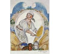POSTERIIk Famous Modern Artwork Art Mural the Reaper by Boris Mikhailovich Kustodiev Oil Paintings Pictures for Home Decor 60x90cm