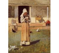 POSTERIIk Famous Modern Artwork Art Mural the Sick Chicken by Winslow Homer Oil Paintings Pictures for Home Decor 60x90cm