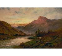 POSTERIIk Famous Modern Artwork Art Mural the Tay At Sunset Dunkeld by Alfred De Breanski Oil Paintings Pictures for Home Decor 60x90cm