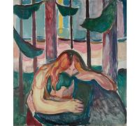 POSTERIIk Famous Modern Artwork Art Mural the Vampire in the Forest by Edvard Munch Oil Paintings Pictures for Home Decor 60x90cm