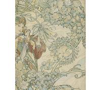 POSTERIIk Famous Modern Artwork Art Mural the Woman with Poppies by Alphonse Mucha Oil Paintings Pictures for Home Decor 60x90cm