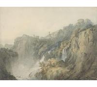 POSTERIIk Famous Modern Artwork Art Mural Tivoli with the Temple of the Sibyl and the Cascades by Mallord William Turner Oil Paintings Pictures for Home Decor 60x90cm