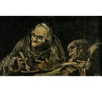POSTERIIk Famous Modern Artwork Art Mural Two Old Men Eating Soup the Witchy Brew by Francisco De Goya Oil Paintings Pictures for Home Decor 60x90cm