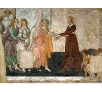 POSTERIIk Famous Modern Artwork Art Mural Venus and the three graces Offering Presents to a young girl by Sandro Botticelli Oil Paintings Pictures for Home Decor 60x90cm