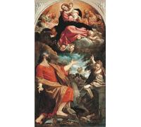 POSTERIIk Famous Modern Artwork Art Mural Virgin Appears to Saints Luke and Catherine by Annibale Carracci Oil Paintings Pictures for Home Decor 60x90cm