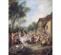 POSTERIIk Famous Modern Artwork Art Mural Wedding Feast in the Village by Nicolas Lancret Oil Paintings Pictures for Home Decor 60x90cm