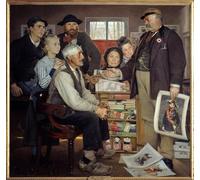 POSTERIIk Famous Print Pop Art Wall Art Graffiti a Baker Is Trying to Convince an Old Farmer to Join the Party by Jean Eugene Buland Art Prints for Home Decor 60x90cm