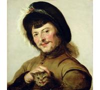 POSTERIIk Famous Print Pop Art Wall Art Graffiti a Young Man with a Cat by Frans Follower of Hals Art Prints for Home Decor 60x90cm