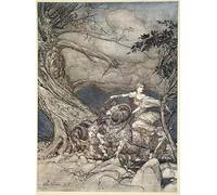 POSTERIIk Famous Print Pop Art Wall Art Graffiti Fricka Approaches in Anger by Arthur Rackham Art Prints for Home Decor 60x90cm