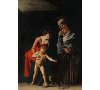 POSTERIIk Famous Print Pop Art Wall Art Graffiti Lady and Child with a Serpent by Merisi Caravaggio Art Prints for Home Decor 60x90cm