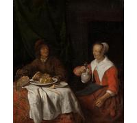 POSTERIIk Famous Print Pop Art Wall Art Graffiti Man and Woman At a Meal by Gabriel Metsu Art Prints for Home Decor 60x90cm