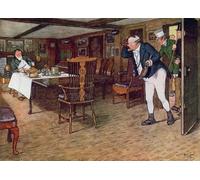 POSTERIIk Famous Print Pop Art Wall Art Graffiti Mr Pickwick Finds Mr Tupman Having Lunch At the Leather Bottle by Cecil Charles Windsor Aldin Art Prints for Home Decor 60x90cm